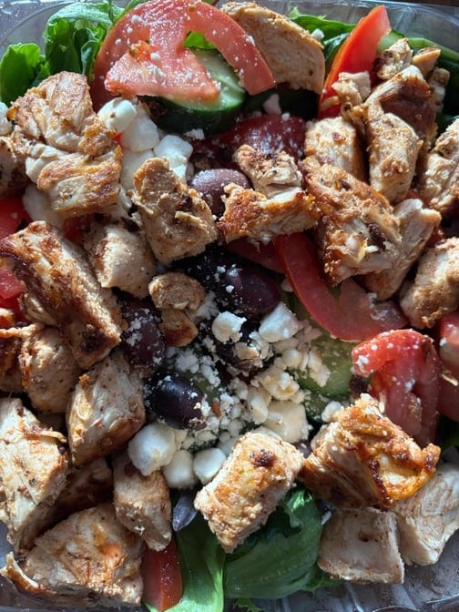 Greek Salad with Chicken.